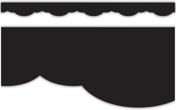 Black Fancy Scallops Border Trim