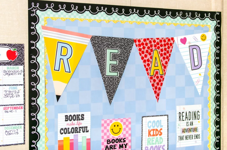 Black with White Squiggles Die-Cut Border Trim