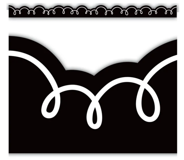 Black with White Squiggles Die-Cut Border Trim