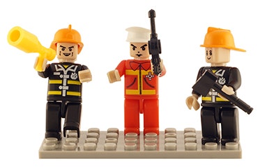 Brictek 3 Mini Figurines Fire Brigade