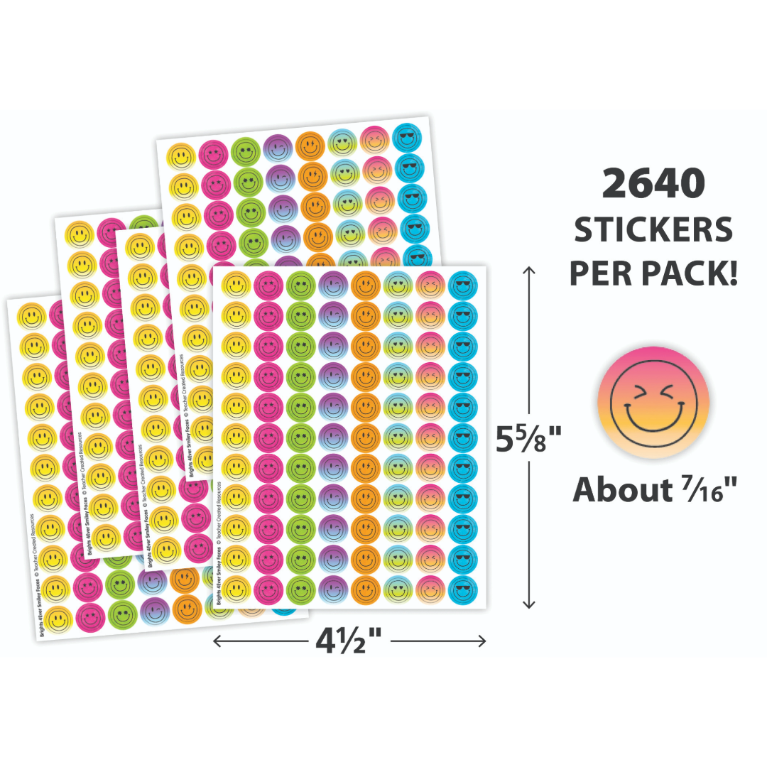 Brights 4Ever Smiley Faces Mini Stickers Value Pack