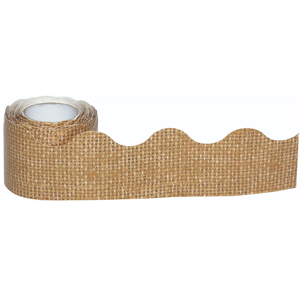 Burlap Scalloped Rolled Border Trim
