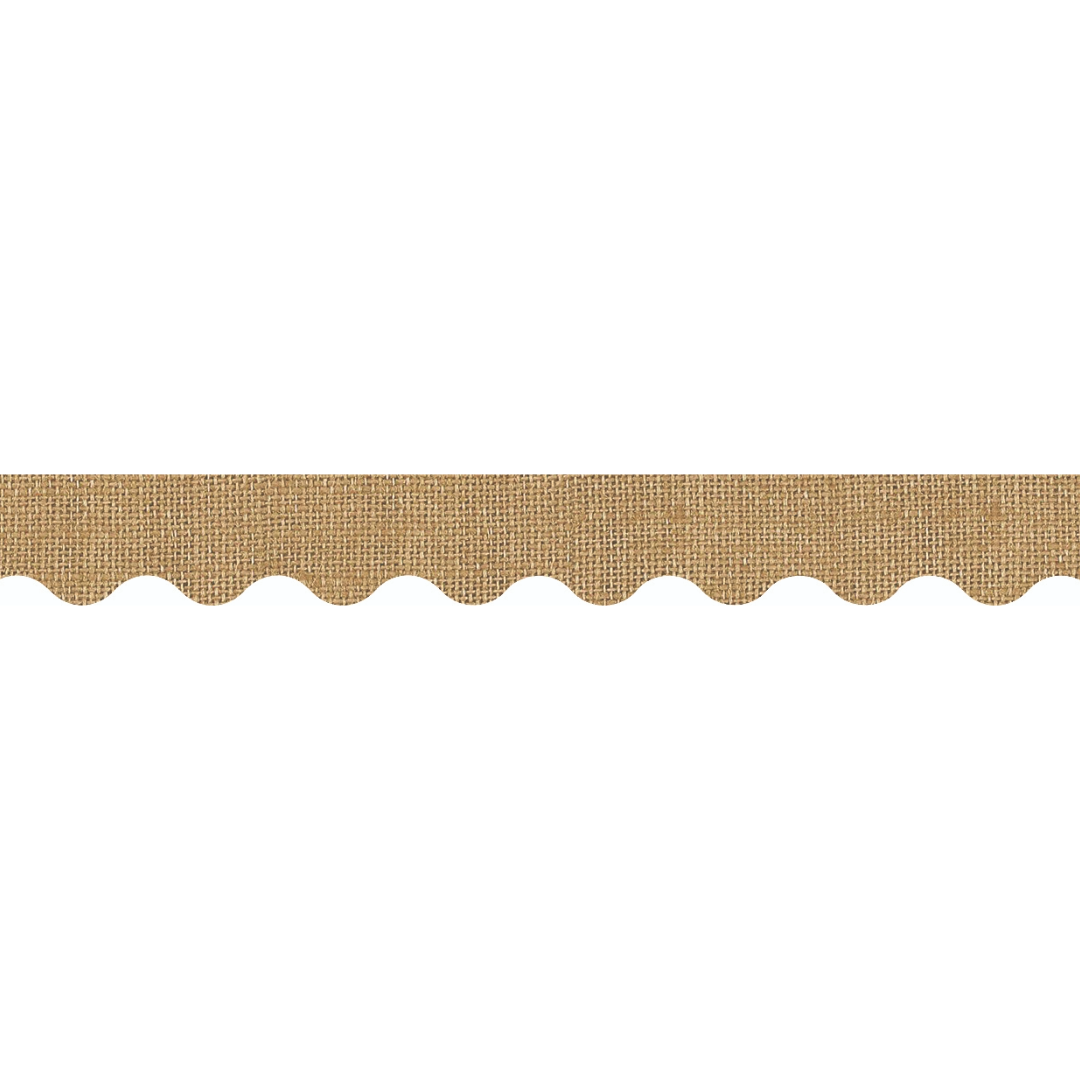 Burlap Scalloped Rolled Border Trim