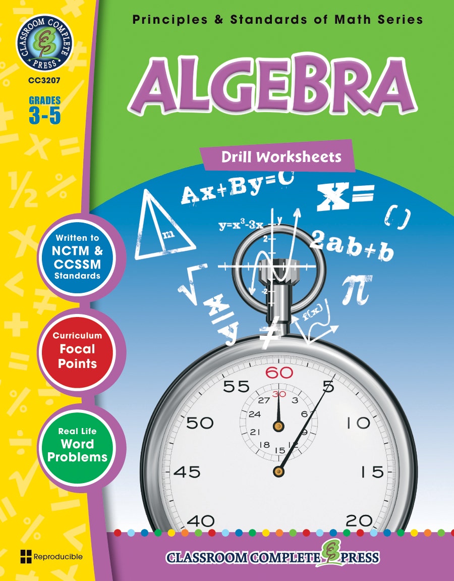 Algebra - Drill Sheets Gr. 3-5 Ebook