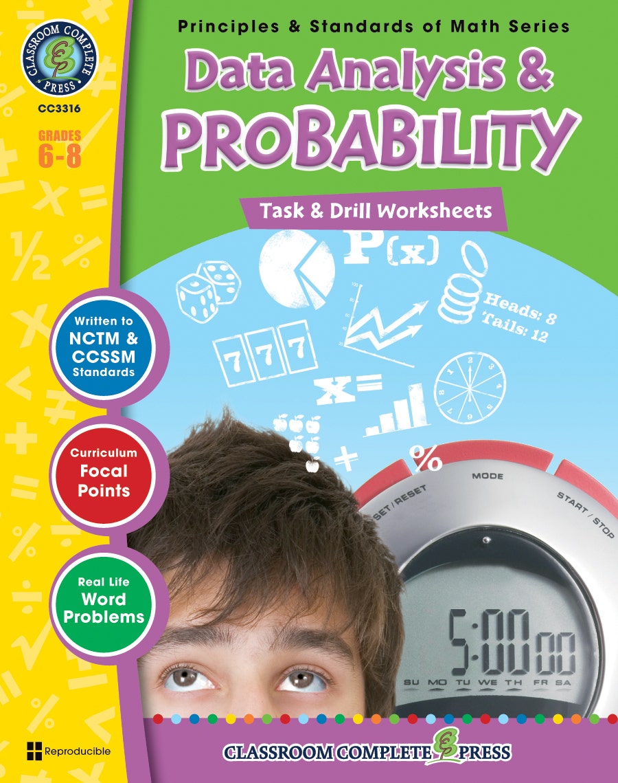 Data Analysis & Probability - Task & Drill Sheets Gr. 6-8 Eb