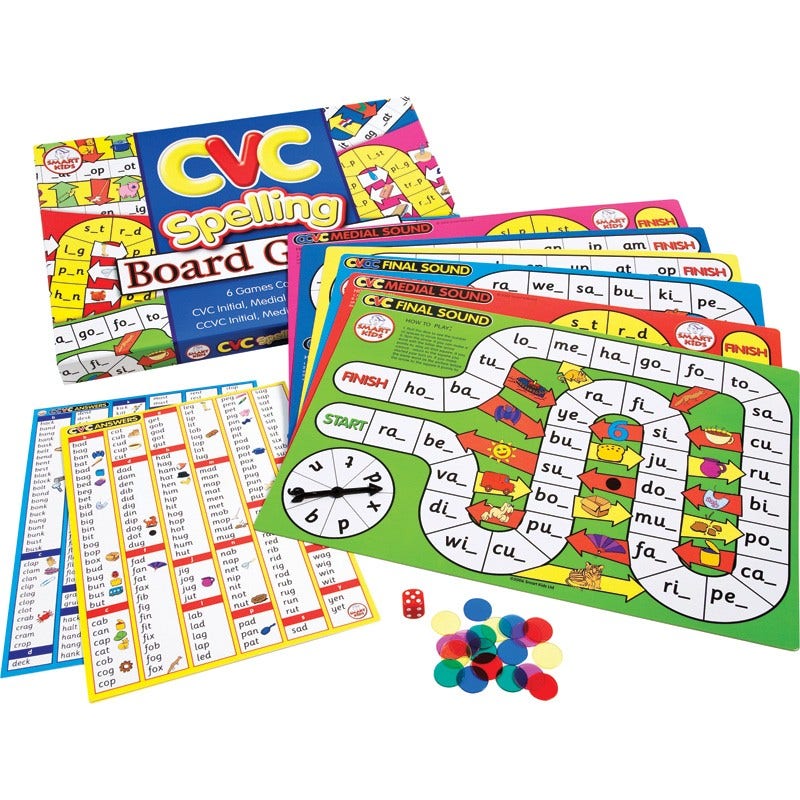 CVC Spelling Board Games