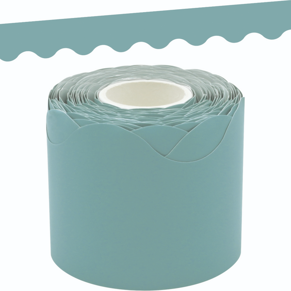 Calming Blue Scalloped Rolled Border Trim