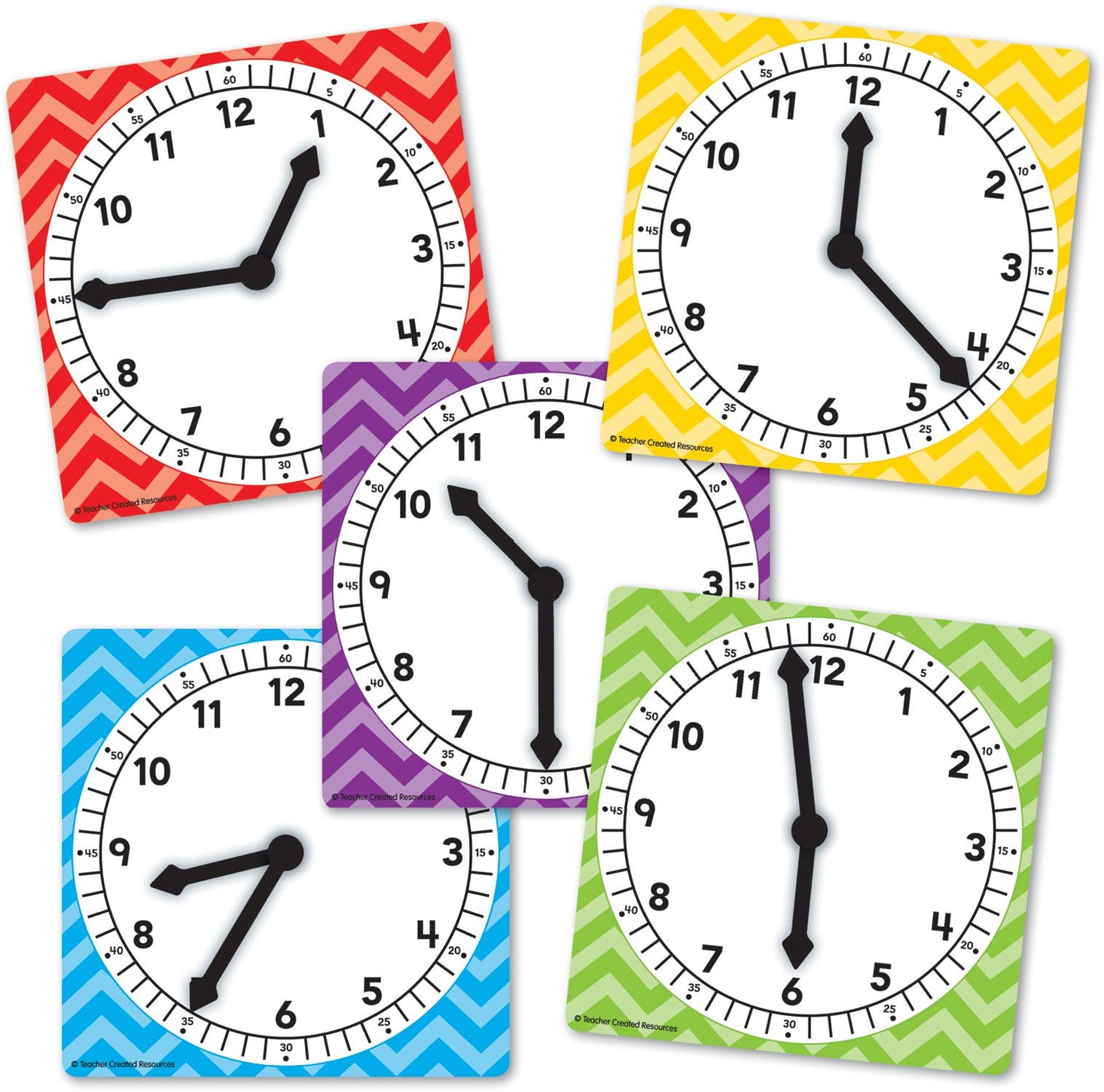 Clocks Set 4.5 x 4.5 5 pack