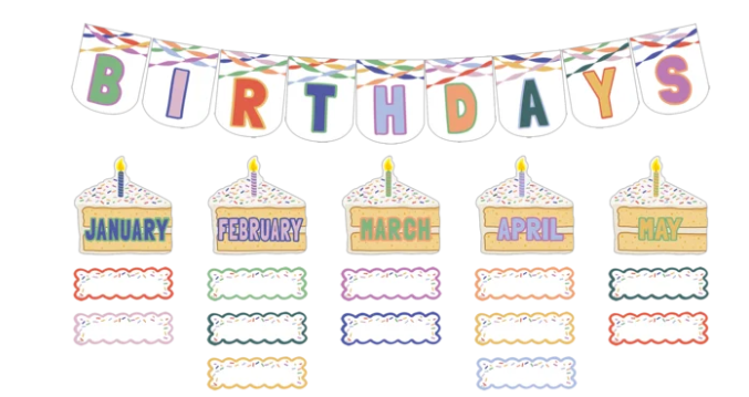 Color Crush Birthdays Mini Bulletin Board