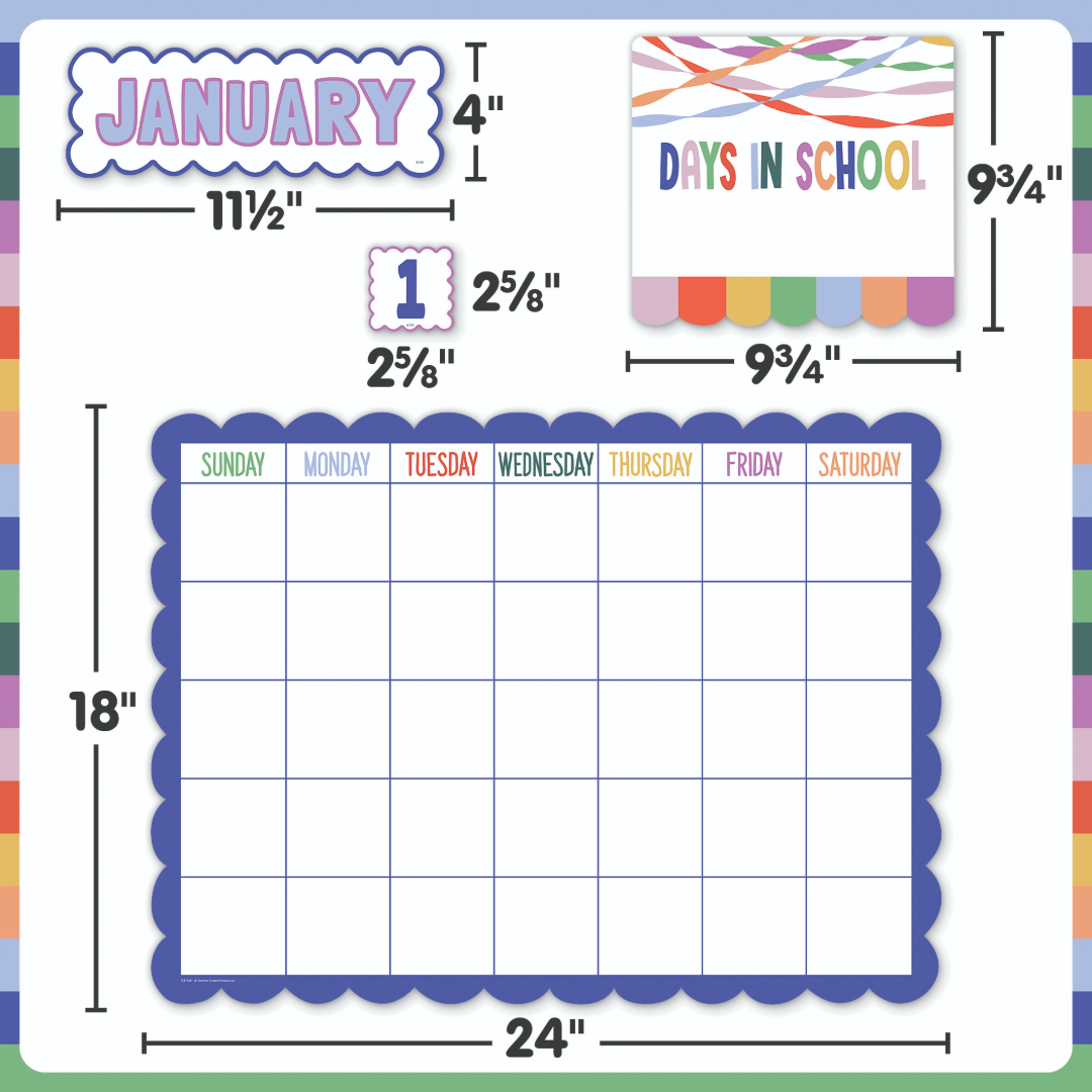 Color Crush Calendar Bulletin Board