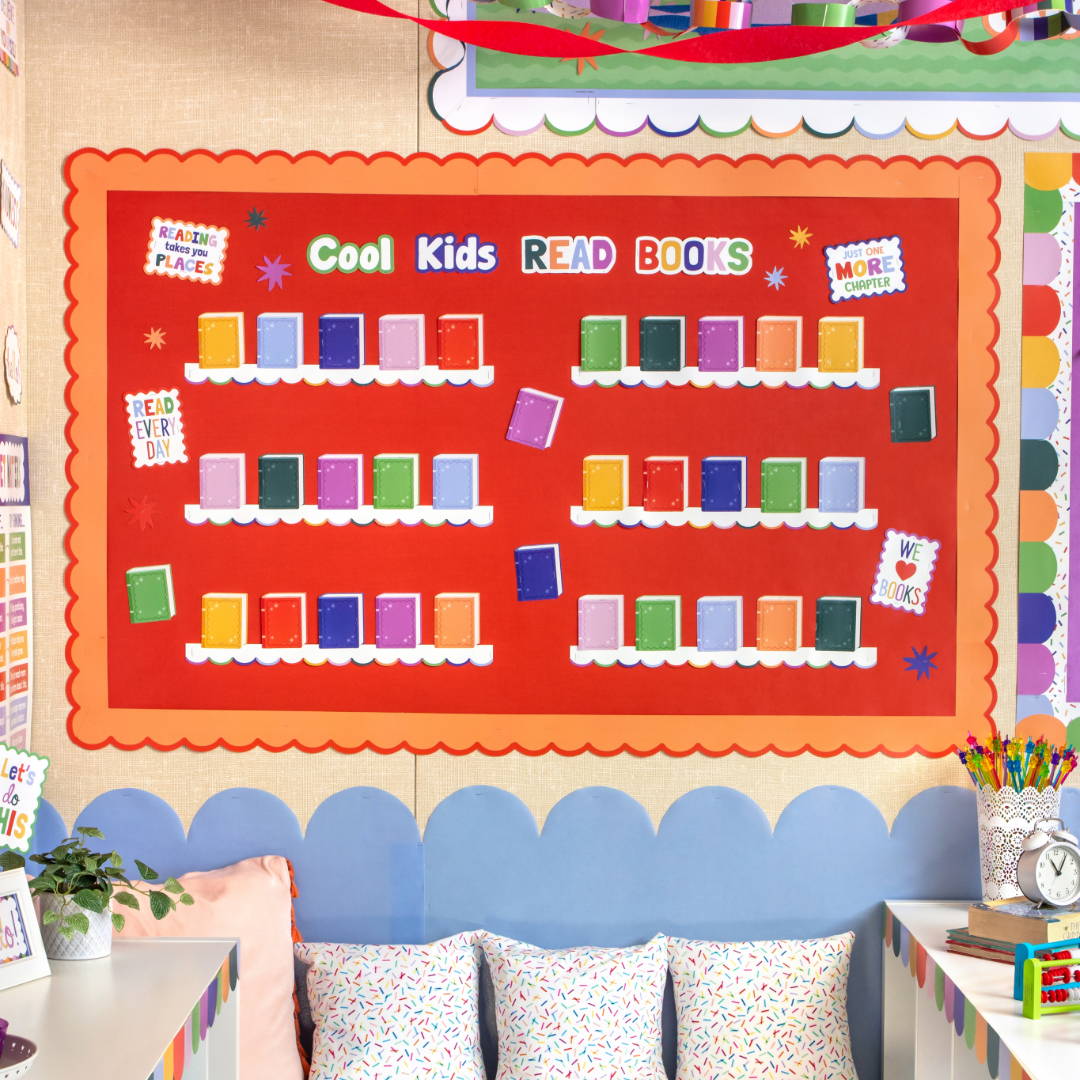 Color Crush Cool Kids Read Books Mini Bulletin Board