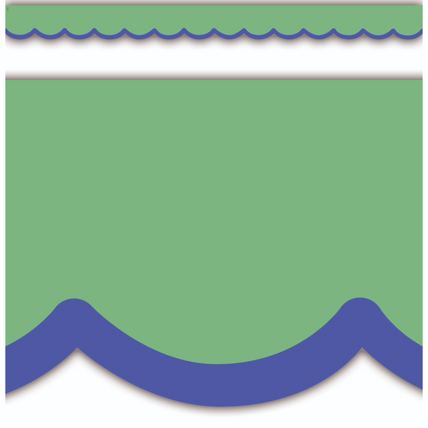 Color Crush Green with Blue Scallops Die-Cut Border Trim