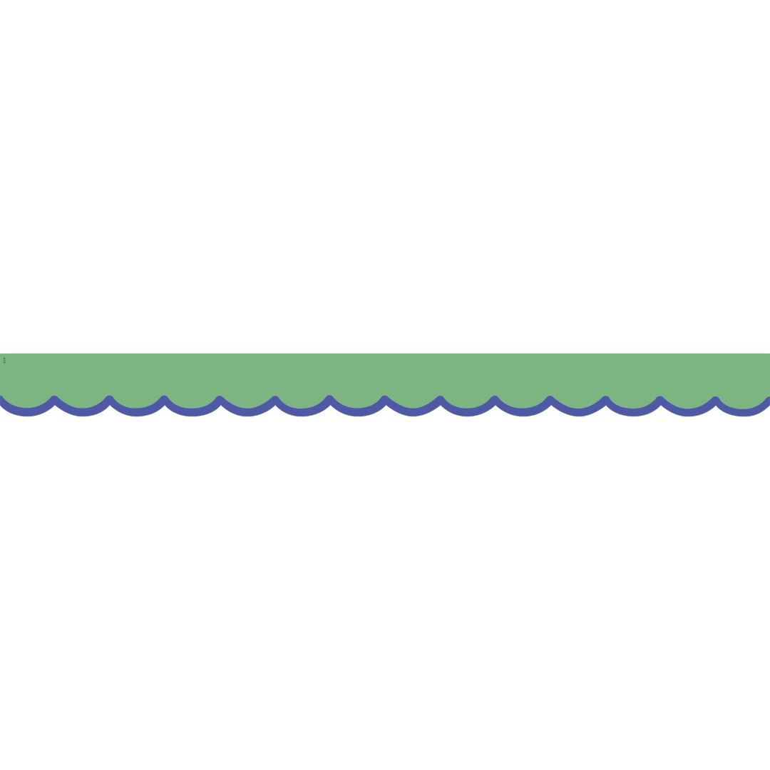 Color Crush Green with Blue Scallops Die-Cut Border Trim
