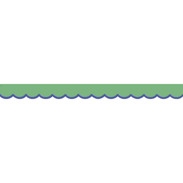 Color Crush Green with Blue Scallops Die-Cut Border Trim