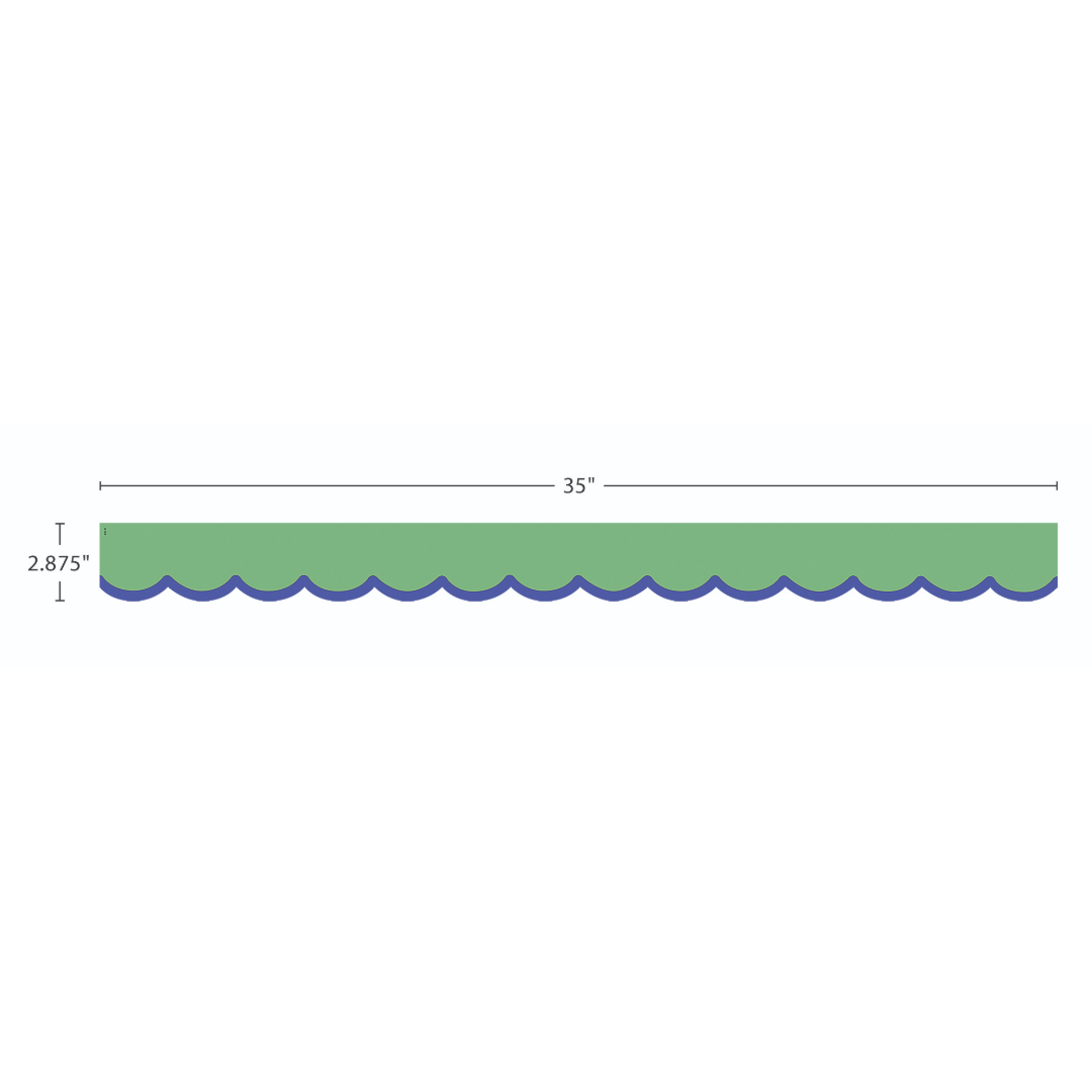 Color Crush Green with Blue Scallops Die-Cut Border Trim