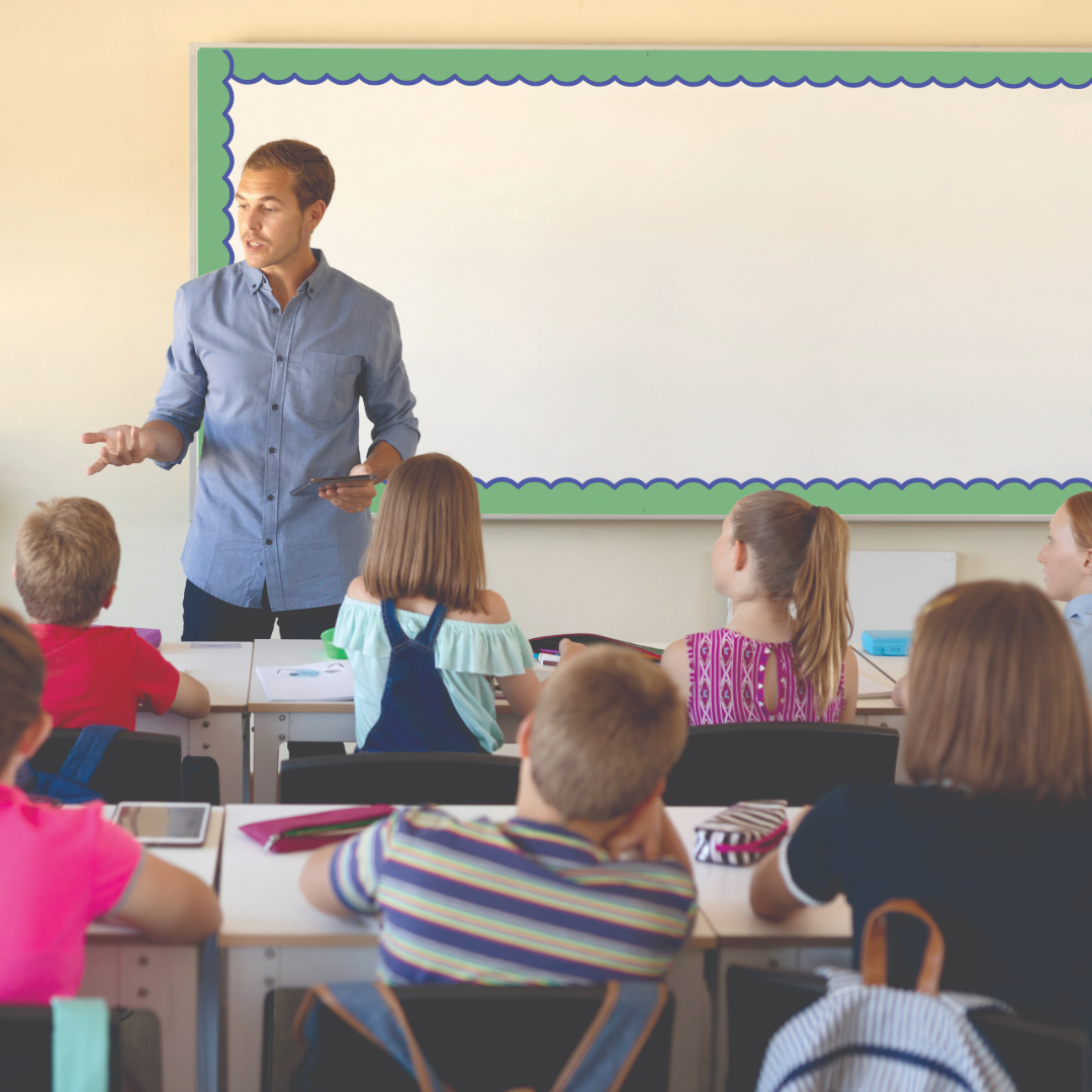 Color Crush Green with Blue Scallops Die-Cut Rolled Border Trim