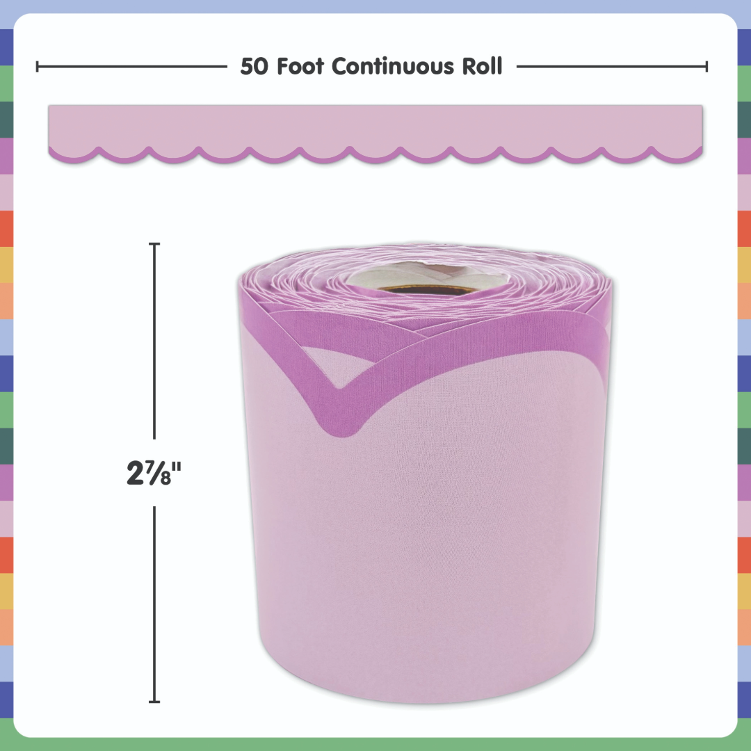 Color Crush Purple Scallops Die-Cut Rolled Border Trim