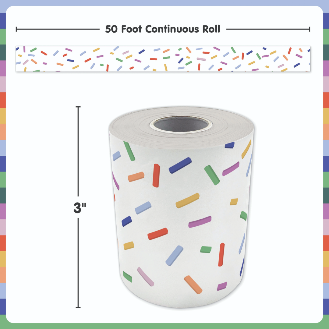 Color Crush Sprinkles Straight Rolled Border Trim