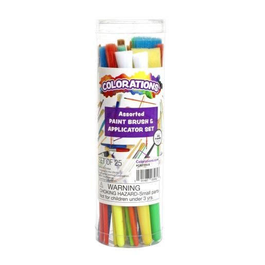 Colorations Assorted Paint Brushes Set of 25