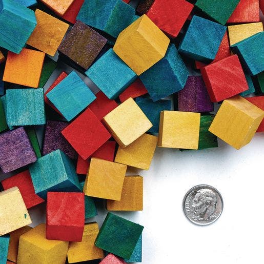 Colored Wood Cubes 196 pcs