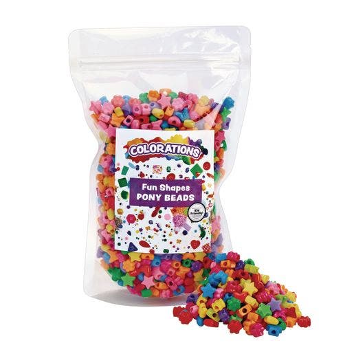 Fun Shapes Pony Beads 1Lb