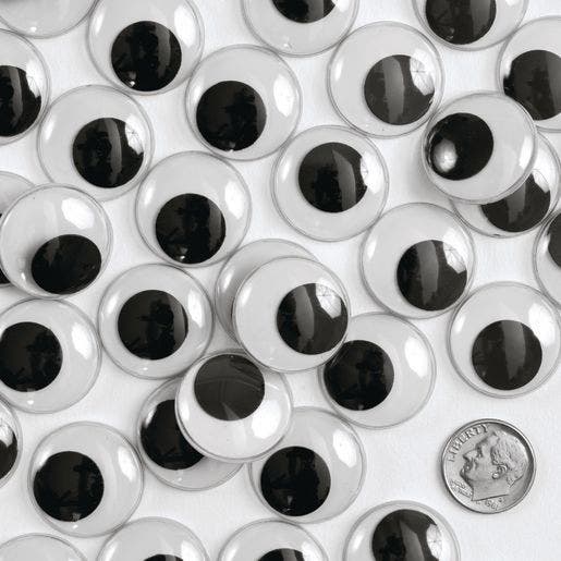 Jumbo 22Mm Black Wiggly Eyes 300 pcs