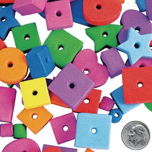 Jumbo Fun Shapes Foam Beads 500 Pcs