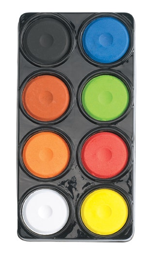Colorations Tempera 8 Cakes black blue brown green orange re