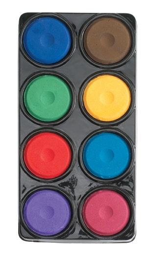 Colorations Tropical Tempera Paint 8 Cakes in Tray