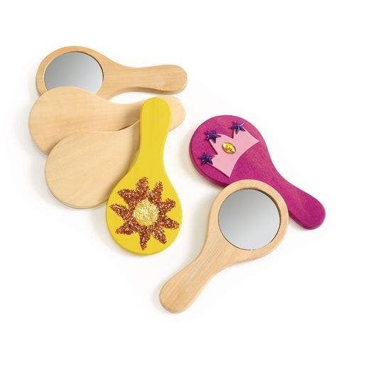 Wooden Hand Mirrors Set of 12