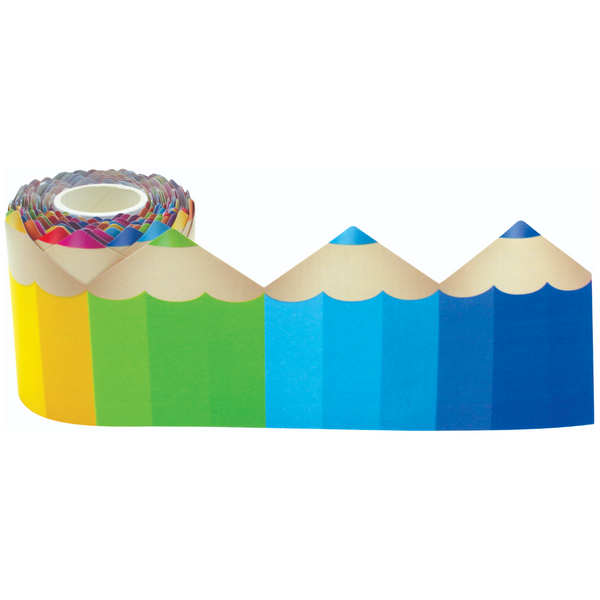 Colored Pencils Die-Cut Rolled Border Trim