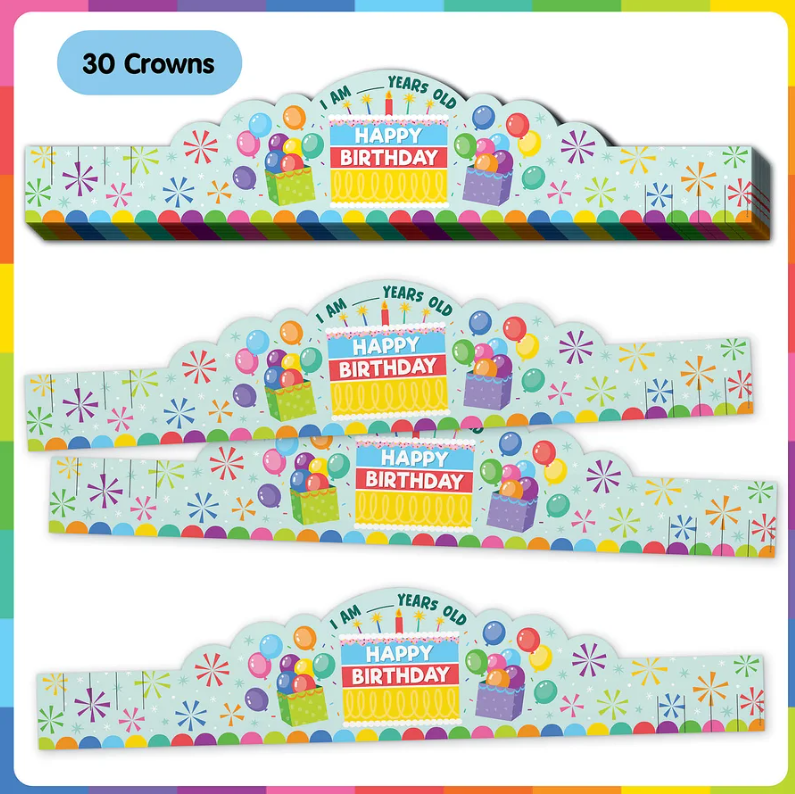 Colorful Happy Birthday Crowns