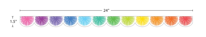 Colorful Poms Scalloped Magnetic Border