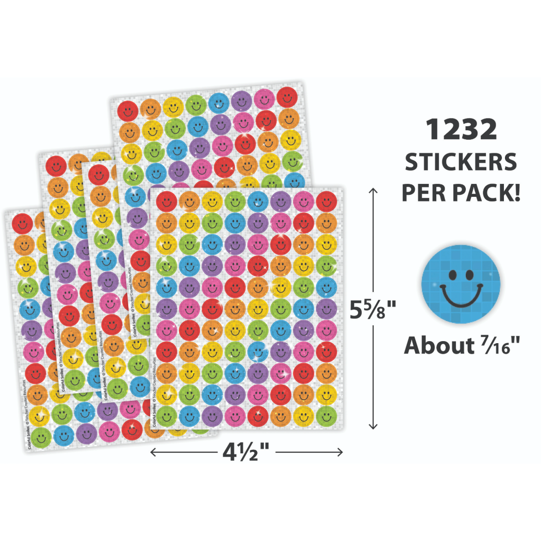 Colorful Smiles Sparkle Mini Stickers Value Pack