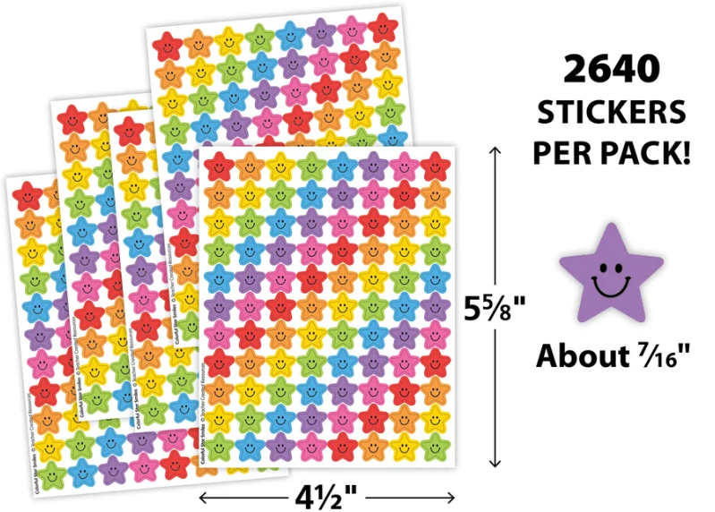 Colorful Star Smiles Mini Stickers Value Pack