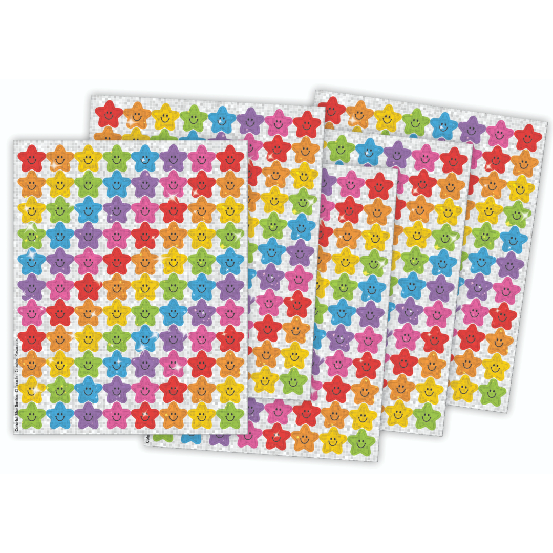 Colorful Star Smiles Sparkle Mini Stickers Value Pack