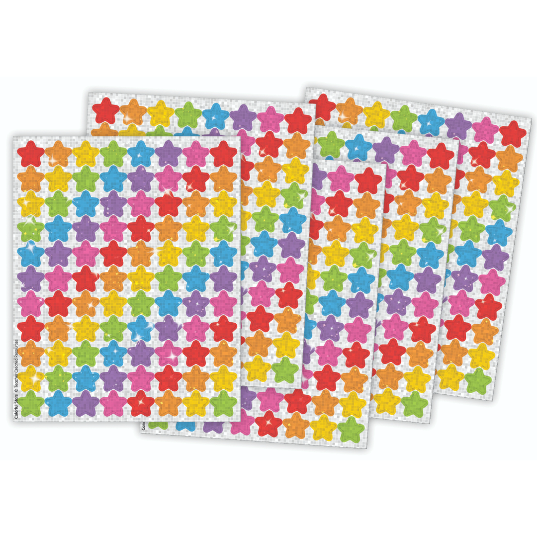 Colorful Stars Sparkle Mini Stickers Value Pack