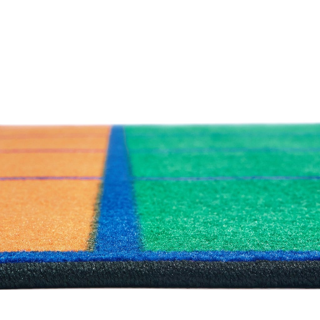 Colorful Rows Seating - seats 30 Rectangle Multi Carpet 8ft