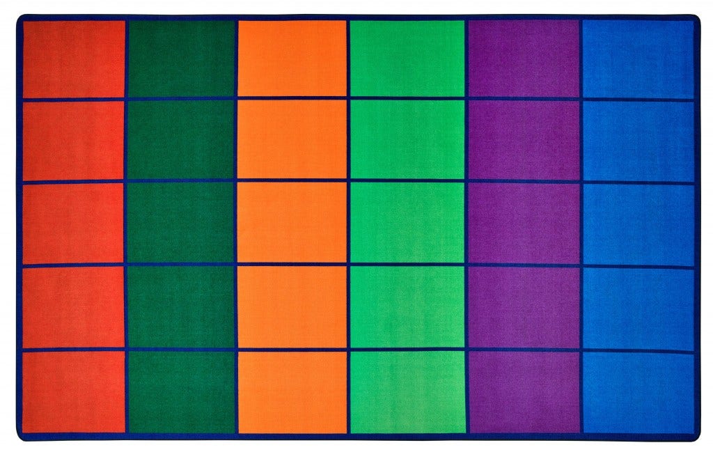 Colorful Rows Seating - seats 30 Rectangle Multi Carpet 8ft