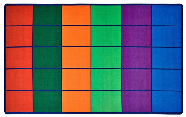 Colorful Rows Seating - seats 30 Rectangle Multi Carpet 8ft