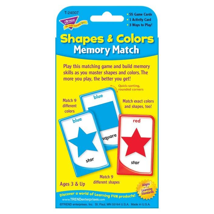 Colours & Shapes Memory Match Challenge Cards