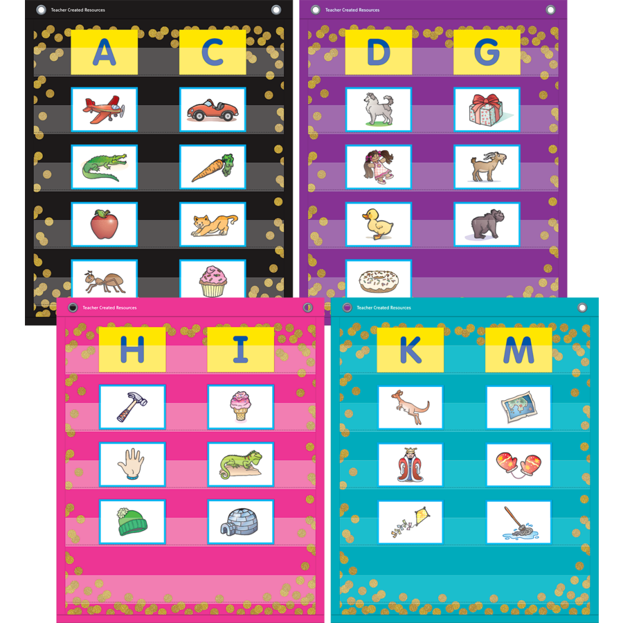 Confetti Colorful Magnetic Mini Pocket Charts 14in x 17in