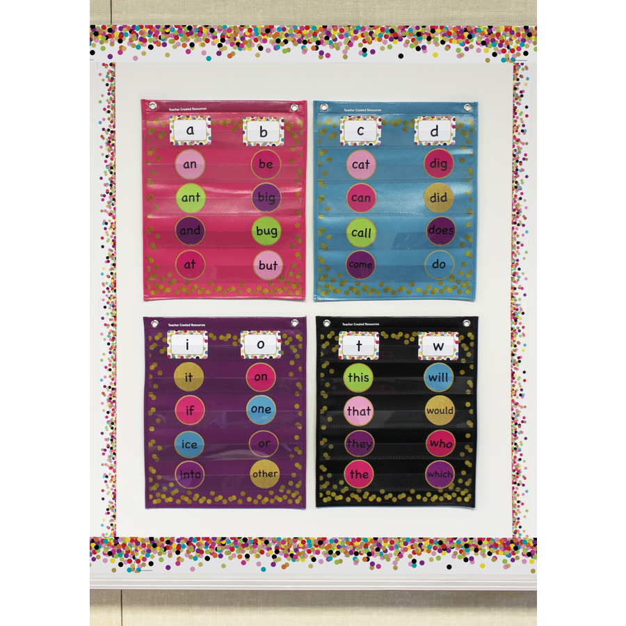 Confetti Colorful Magnetic Mini Pocket Charts 14in x 17in