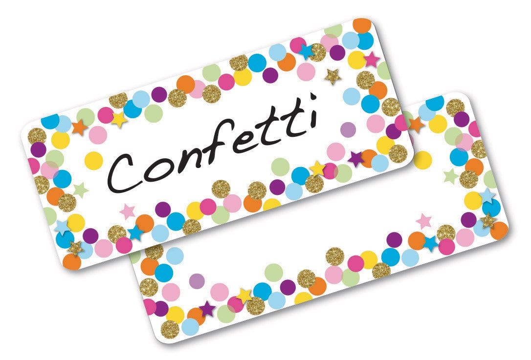 Magnetic Small Foam Nameplates & Labels Confetti 30 pcs