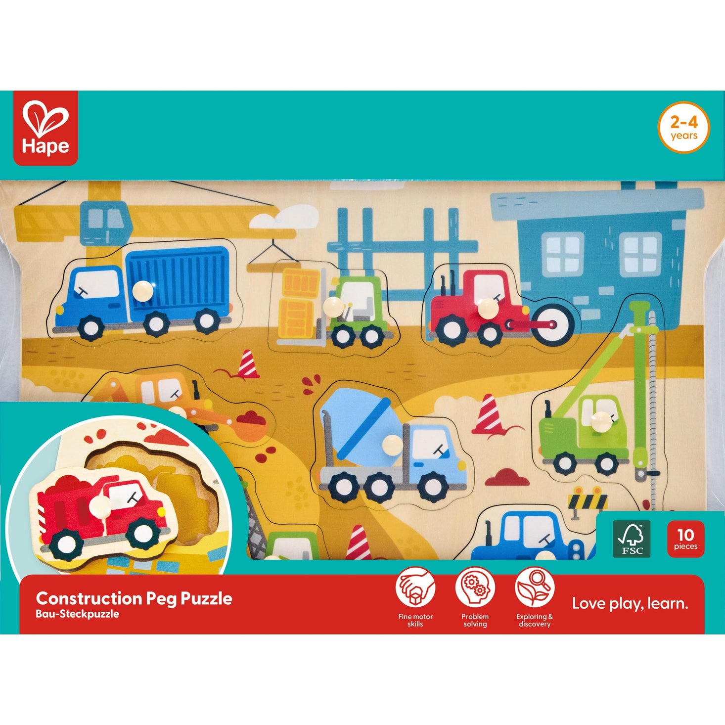 Construction Vehicles Peg Puzzle