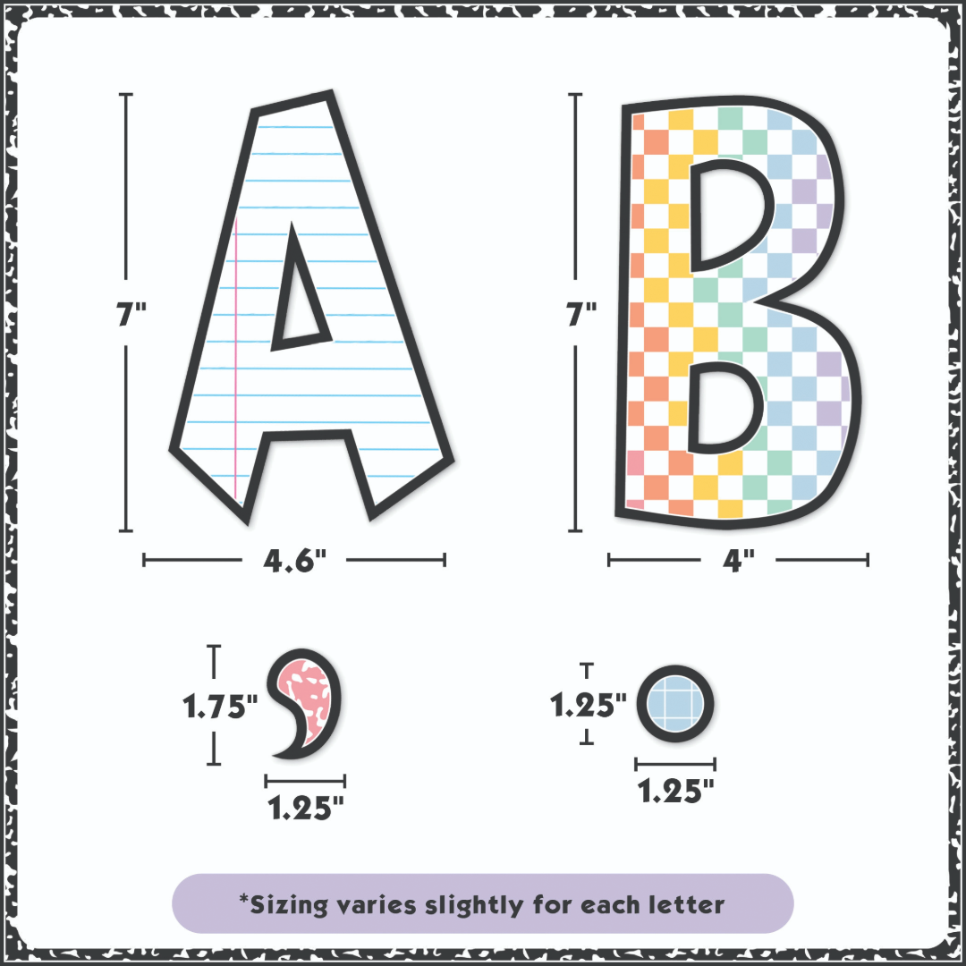 Cool for School 7in Fun Font Letters