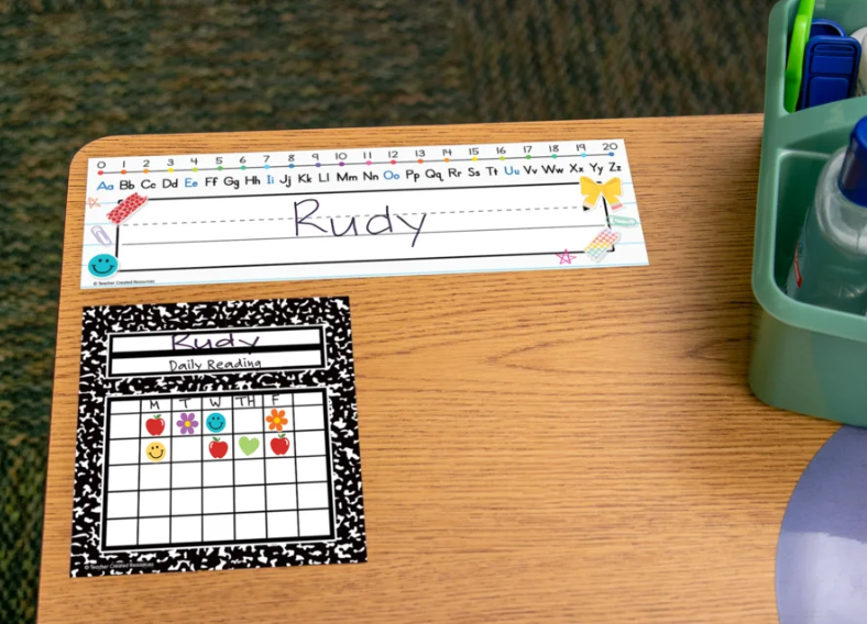 Cool for School Alphabet Flat Name Plates