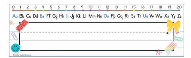 Cool for School Alphabet Flat Name Plates