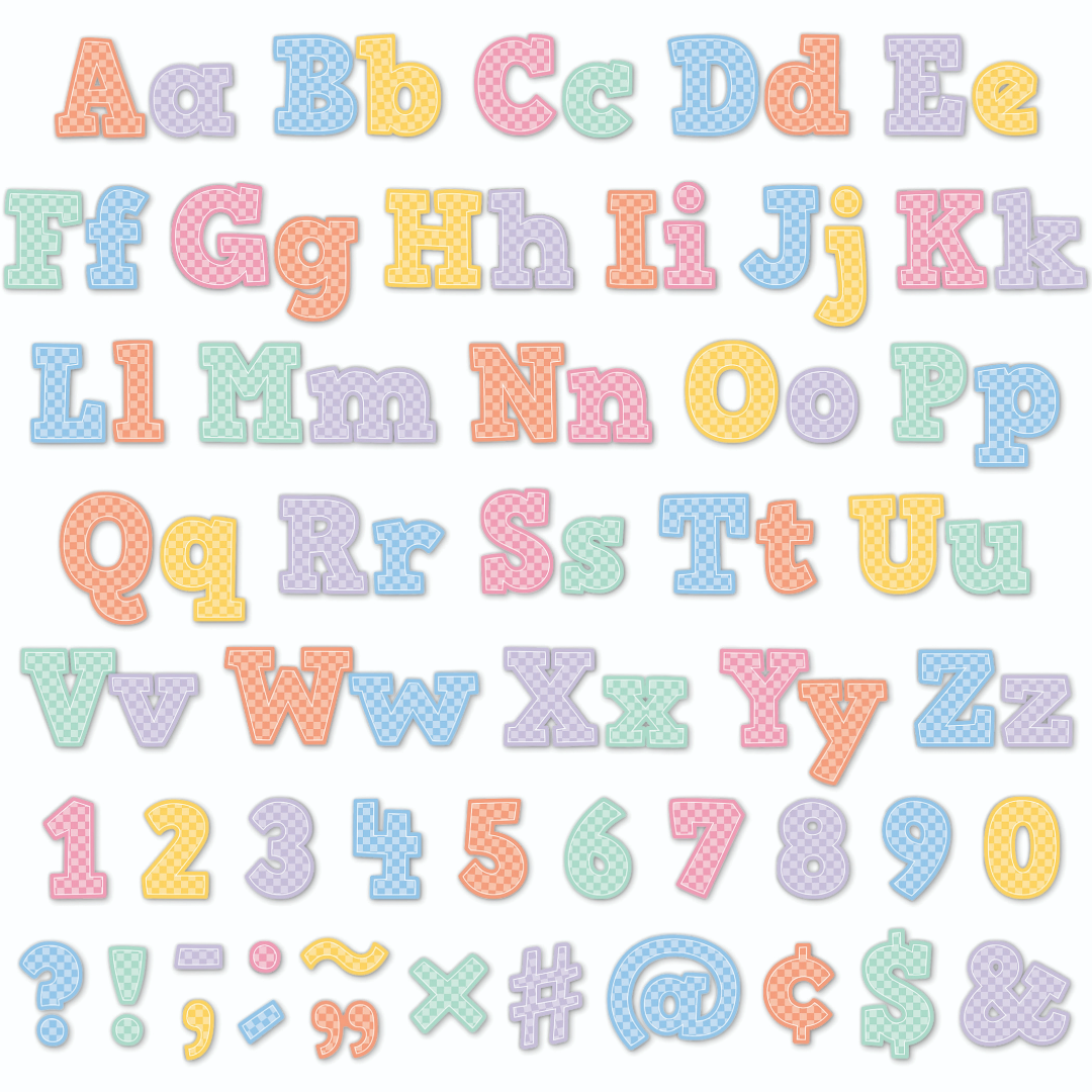 Cool for School Checkers 4in Bold Block Letters Combo Pack