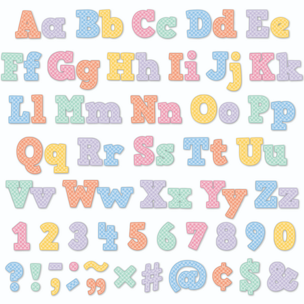 Cool for School Checkers 4in Bold Block Letters Combo Pack